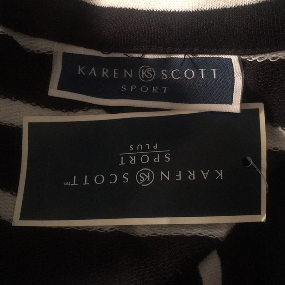 Karen Scott Plus Size Zip Front Striped Jacket Size 3X - Picture 5 of 6